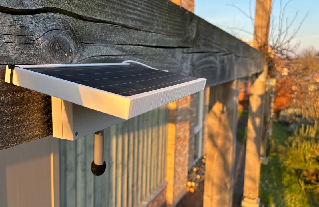 Solar-powered soundscape sensor on a terrace